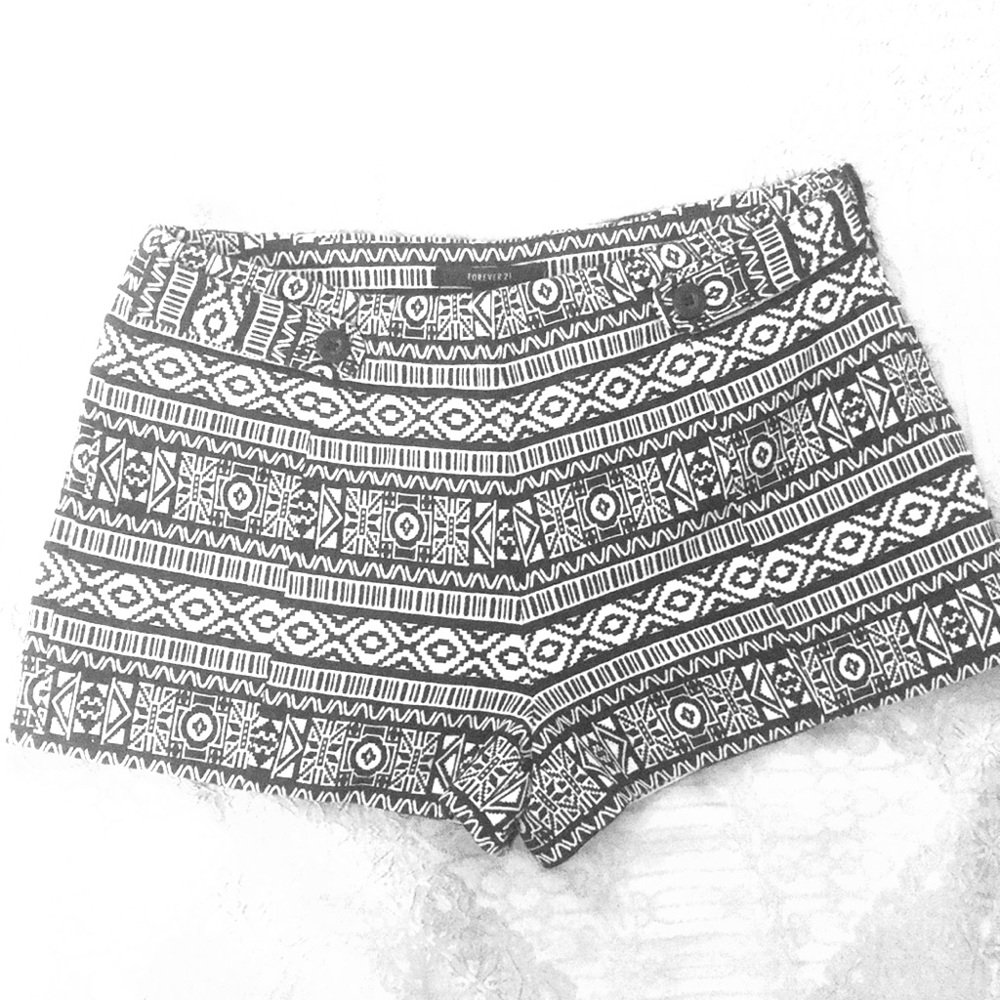 Black & White printed shorts